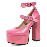 New Summer Cosplay Lolita Punk Elegant Women's Pumps High Heeled Mary Janes Large size Shoes Trendy Coloful
