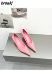 Med Heels Woman 2023 New Spring Pointed Toe Pumps Women's Shoes Office Ladies Dress Pumps Shoes Party Wedding Shoes