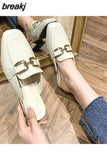 Women Summer Flip Flops Chain Square Toe Slippers Sandals Shoes Woman Casual Slides Mules Babouche Slippers Shoes