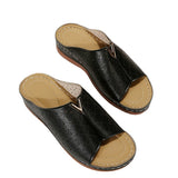 Women Wedge Slippers 2023 Casual Female Slides Lightweight Shoes Anti-slip Platform Retro Shoes Orthopedic Women