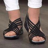 Women Summer 2023 Gladiator Low Heels Sandalias Mujer Peep Toe Summer Shoes For Women Casual Flat Summer Footwear