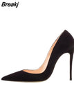 Women Pumps for Wedding Shoes Pointed Toe Sexy High Heels Shoes 12 cm 10 cm Stilettos Red Black plus size 33-45 RM001