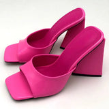 High Heel Sandals Women's Slides Open Toe Thick-Soled Ladies Slippers Party Mules Shoes Women Shoes High Heels