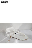 New Gladiator Women Flat Sandals Ladies Clip Toe Cross Strap Thong Sandals Shoes Woman Beach Free-binding Sandalen