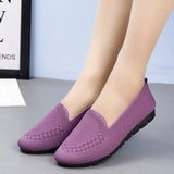 Women's Loafers Casual Flat Shoes Slip-On Low Heels Durable Retro Loafers Round Head Femme Footwear Mesh Soft Ladies