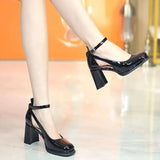 Women's Shoes Pumps Heeled Footwear Wedge with Platform Waterproof Sandals for Woman High Heels Chunky Summer 2023 Block Heel