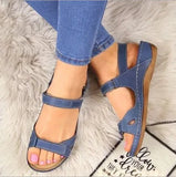 Women Summer Open Toe Comfy Sandals Super Soft Premium Orthopedic Low Heels Walking Sandals Toe Corrector Cusion