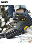Men Platform Boots Outdoor Male Hiking Boots High Quality Combat Boots Waterproof Leather Sneakers Safety Work Shoes Men