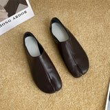 Women Flats Tabi Ninja Moccasins Round Split Toe Shallow Lazy Slip On Slingback Mules Leather Shoes Soft Loafers Slip