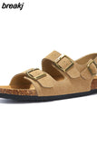 New Summer Women Cork Sandals Casual Non-slip Beach Men Outdoor Gladiator