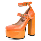 New Summer Cosplay Lolita Punk Elegant Women's Pumps High Heeled Mary Janes Large size Shoes Trendy Coloful