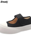 Shoes Thick Bottom Round Toe Shoes Spring Shallow Mouth Women Shoes Thick Bottom Medium Heel Single Shoes