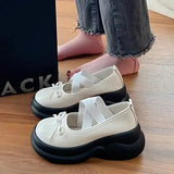 Womens Derby Shoes Autumn Female Footwear Clogs Platform Leather Fall Dress New Creepers Retro Basic Mary Janes Rubber PU Hoof