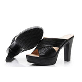 Summer Women Gladiator Shoes 10cm Block High Heels Slippers Open Toe Platform Sandals Gold Silver Black Slides