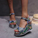 New Ladies Platform Gladiator Sandals Hot Colorful Wedges Summer Women Party Wholesale Shoes Woman Snake Heel