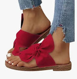 Breakj Wish2023 Summer New Outside Wear Sandals Flat Bow Large Size Women's
