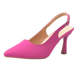 Womens High Heels Slingback Pumps Sexy Pointed Toe Stiletto Heel Sandals Women Summer 2023 Buckle Prom Dress Shoes Plus Size