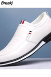 Leather Men Casual Shoes Luxury Mens Loafers Breathable Slip on Black Driving Shoe Man Low Top Business Cowhide