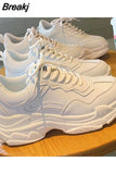 Women Shoes New Chunky Sneakers For Women Lace-Up White Vulcanize Shoes Casual Fashion Dad Shoes Platform