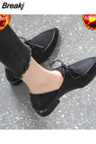 for Woman 2023 Black with Straps Women's Summer Footwear Pointed Toe Normal Leather Casual Formal Low Heel Elegant