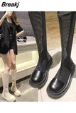 Boots Shoes Sexy Thigh High Heels High Sexy Round Toe Low Over-the-Knee Ladies Mid Calf Sandals Summer Rubber Fabric