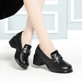 Leather Designer Shoes for Women 2023 Trend Pumps Luxury Platform Loafers Elegant Medium Heel Women's Shoes Large