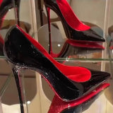 Breakj Heels On The Bed Of High-Heeled Shoes With Ultra-High Female Fine Heel 2025 New Autumn Black 10 Cm Sexy Pointed Single