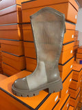 Breakj Spring And Summer New Mesh Boots Women Thick Bottom High-Valley Knight Boots Hollow Fashion Cool