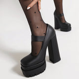 Size 36-43 Women Pumps Buckle Strap Super High Heels Shoes For Women 2023 Summer Chunky Heel Fashion Platform