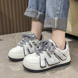 Women's Platform Vulcanized Shoes 2024 Spring Colorful Kawaii Casual Shoes Women's Board Shoes Round Toe Lace-up
