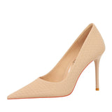 Breakj Korean Version Of Fashion Delicate Show Thin And Sweet High-Heeled Shoes With Super High Heel Shallow Mouth Pointed Single Shoes Women's