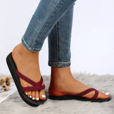 Women Summer Shoes Solid Color Flats Flip Flops Outdoor Sandals Home Basic Casual Footwear Bathroom Slippers Beach Shoes