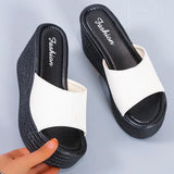 Platform Wedges Women's Slippers Summer 2024 Open Toe High Heeled Sandals Woman Casual Plus Size Outdoor Beach Shoes