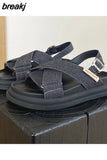 Size 35-39 Women Wedges Heel Sandals Rome High Heels Summer Shoes Woman 2023 Fashion Platform Sandal Luxury Brand