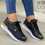 Breakj Large-Size Sneakers 2025 Autumn And Winter Before The Lace Lattice Thick-Soled Women's