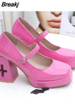 Women Mary Janes Pumps Shoes Brand Design 2023 Spring Gothic Style Lolita Sweet Girl Office Lady High Heels Pumps