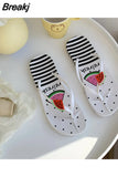 Women Beach Flip Flops Flat Outside Seaside Beach Fruit Cartoon Sandals Flip-flops Outdoor Slides Summer Home Bathroom