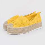 Woman Flat Chaussures Femme Zapatos De Mujer Women's Hollow Platform Casual Shoes Solid Color Breathable Wedge