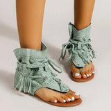 2023 Summer Fashionable Outdoor Sandals Boot For Women Faux Suede Tassel Decor Fashion Ankle Boot Walking Comfy