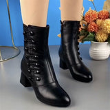 Breakj Soft Skin Skin Skinny Boots Short Boots Women Autumn Winter Fashion With Mid-Pistid Soft Bottom Mother Short