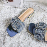 Diamond Slippers Women Wear 2024 New Summer Flip-Flops Fairy Style Sandals One-Word Flip-Flops Large
