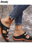 Sandals Comfortable Soft Slippers Women 2023 Embroider Flower Colorful Ethnic Flat Platform Open Toe Outdoor Beach