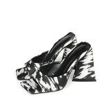 High Heel Sandals Women's Slides Open Toe Thick-Soled Ladies Slippers Party Mules Shoes Women Shoes High Heels