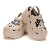 Thick Bottom Clogs Sandals Women Summer 2024 Hollow Out Chunky Platform Slippers Woman Non Slip Massage Beach Slides