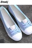Woman Casual Slip on Sneakers Women Shallow Loafers Female Canvas Vulcanized Ladies Round Toe Flats Women's Footwear