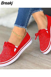 Summer Women Flats Shoes Bowknot Mixed Colors Casual Sneakers Ladies Lazy Shoes Slip On Vulcanized Breathable