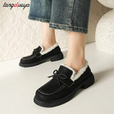 loafers shoes boots Winter New in Women's Slip On Shoes Warm Plush Fur Lined Indoor & Outdoor Moccasin Flats Comfort