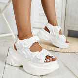 Women's White Chunky Sandals Summer 2023 New High Platform Wedges Shoes Woman Non Slip Thick Bottom Sandalias Mujer