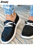 Autumn Women Canvas Shoes Solid Leopard Breathable Lace-Up Sneakers Slip On Loafers Lazy Casual Round Toe Vulcanized