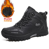 Men Winter Snow Boots Waterproof Leather Sneakers Super Warm Men's Boots Outdoor Male Hiking Boots Work